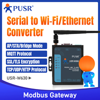 USR-W630 2 Port Ethernet RS232 RS485 Serial ke Wifi Converter Perangkat Server Modbus Rtu ke Tcp