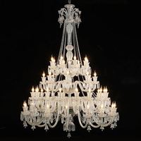 Lustre en verre personnalisé de grande taille, style nordique moderne, empire, pour hôtels, salles de réception et hôtels, forme allongée