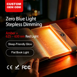 Flat Book <b>Light</b> <b>LED</b> Control Rechargeable 620 nm red <b>light</b> Warm White Reading Room Desk Lamp With Stepless Dimming Amber Red Glow - Product Image 1
