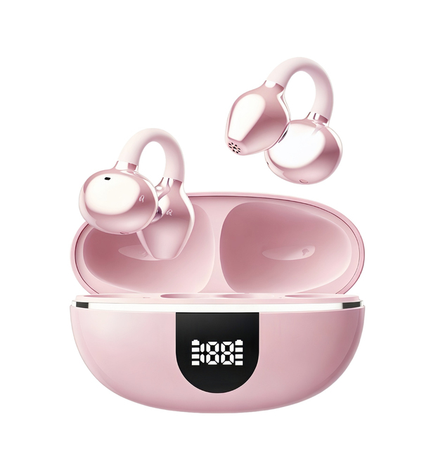 Trendy Earring-style OWS Open Ear Sports Headphones,360°HiFi Surround,AI ANC,BT6.0 Low Latency Gaming,Touch,OEM Available