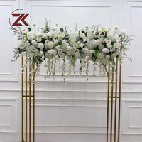 Rangkaian Bunga Mawar Sutra Putih Buatan ZKAI Luxury Wedding Hanging Real Touch untuk Dekorasi Pernikahan