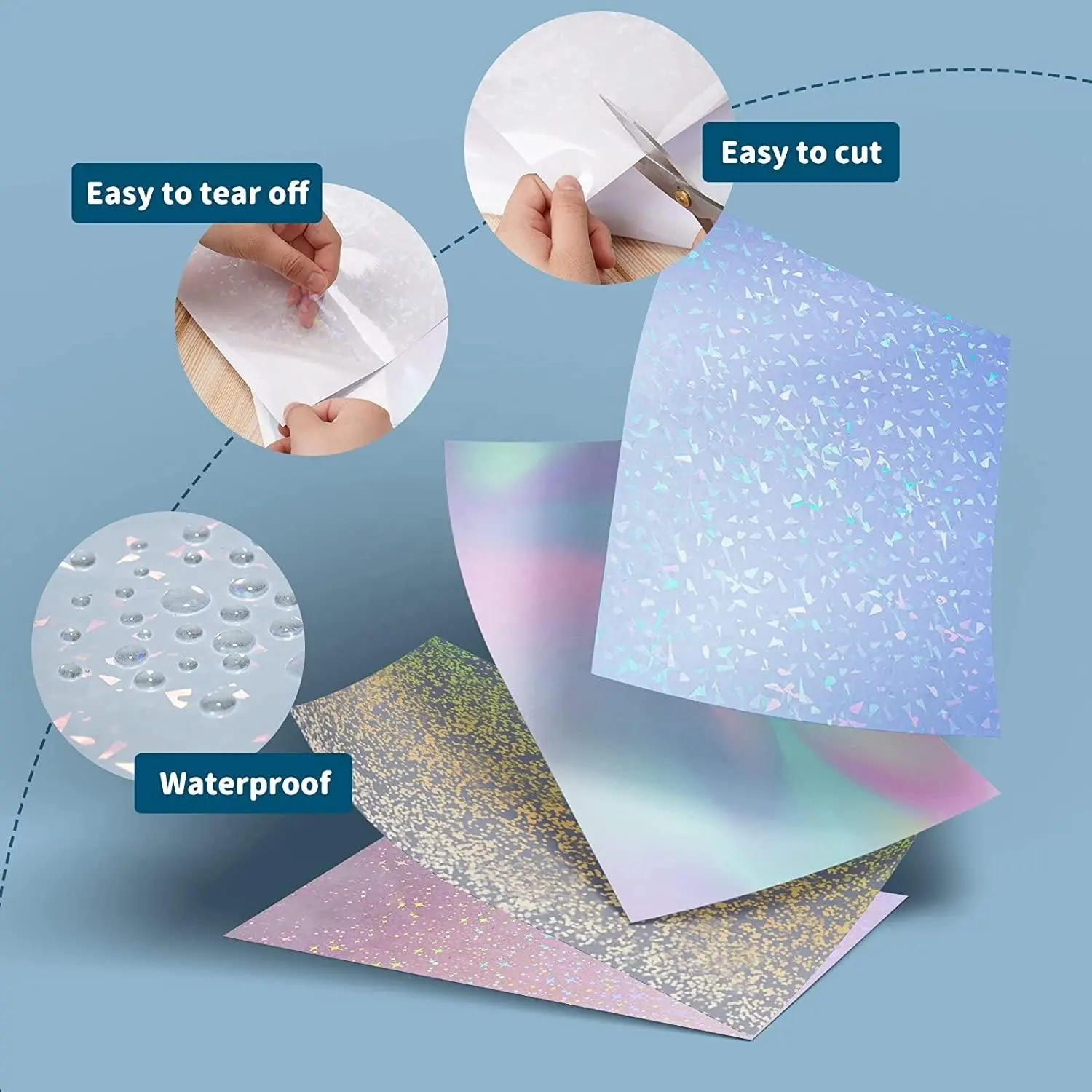 Lembar A4 BOPP PVC Laminasi Lapisan Film Star-holographic-Film Transparan Holographic Film Laminasi Dingin