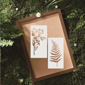 18pcs野花模版3X5.9英寸花叶画模版塑料DIY植物绘图模板 - Product Image 4