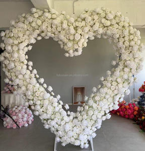 All'ingrosso fiore artificiale sfondo arco fiore di corno di seta arco rosa fiori disposizione per la decorazione di nozze - Product Image 6
