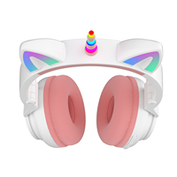 YUSONIC mignon enfants sur l'oreille casque rose brillant LED étanche sans fil licorne bandeau ROHS certifié pour noël