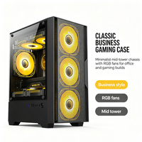 Boîtier de PC de jeu Micro ATX de taille moyenne avec panneau latéral en verre trempé et ventilateurs de refroidissement RGB