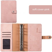 2025 Neues Design A6 Macarons Planer 6 Ring binder Lose blatt PU-Leder-Notizbuch mit transparenter Reiß verschluss tasche Geschenk