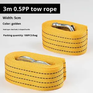 Câble de remorquage de <span class=keywords><strong>voiture</strong></span> en nylon fluorescent réfléchissant jaune 5 m 8 tonnes double couche épaissi tout-terrain pour <span class=keywords><strong>coffre</strong></span> de <span class=keywords><strong>voiture</strong></span> - Product Image 3