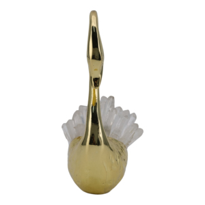 Cigno decorativo in metallo con pietre di cristallo per decorare la casa, l'ufficio, il tavolo, il soggiorno e il bagno - Product Image 3