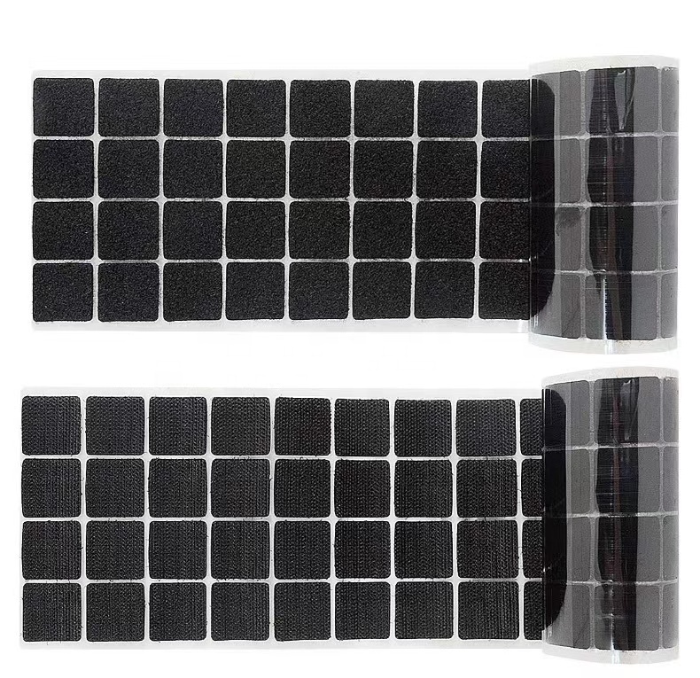 Крючок и петля квадраты с клейкой обратной стороны монеты черные самоклеящиеся точки Крис крючок и петля полоски с клейкой