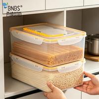 Boîte de rangement pour nouilles de cuisine avec poignée, en plastique transparent, couvercle hermétique, grande capacité, écologique, pour conserver les pâtes