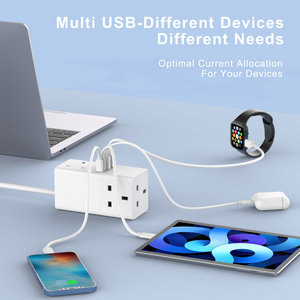 Mở rộng cắm với <span class=keywords><strong>3</strong></span> ổ cắm USB, 5 cách cắm Adapter anh đa cắm adapter, tường cắm Extender cho nhà, ba Adapter Cắm Anh - Product Image 3