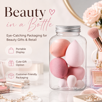 Juego de Esponjas de Maquillaje en Forma de Gota de Agua, Transparentes, en Varios Tamaños, para Base de Maquillaje, Herramientas de Belleza