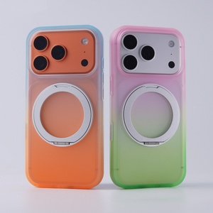 Funda Magnética Translúcida Mate de Lujo para iPhone 18 13 14 15 16 17 Pro Max con Protección de 360° °   Funda Protectora con Soporte de Anillo Metálico - Product Image 3