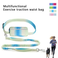 Laisse pour chien mains libres avec sac de rangement pratique pour les sorties et utilisable comme laisse de course pour animaux de compagnie