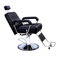 Fauteuil de Barbier Hydraulique de Luxe Vintage pour Salon de Coiffure, Inclinable, pour Coupe de Cheveux, Toilettage et Massage, en Cuir, Rotation à 360 Degrés