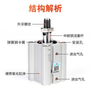 Cylindre pneumatique à double action Xingchen Airtac, type fin, piston à filetage externe, dimensions ACQ/CQ2B20/32/12*16*40-25*35X50X75 - Product Image 4