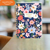 Carnet à spirales à imprimé botanique tendance avec couverture rigide florale élégante pour papeterie personnalisée