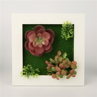 Ornements de plantes vertes suspendues artificielles 3D avec cadre photo, plastique écologique, 15x15cm, plusieurs couleurs, décoration murale pour la maison