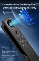 Cerradura Inteligente Biométrica Aurelysse con Reconocimiento de Palma de la Mano, Videoportero con Reconocimiento Facial 3D, Alta Seguridad, OEM ODM, para Puertas de Madera, con Conexión a la Nube