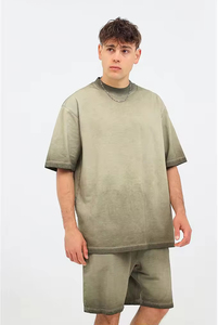 Camiseta de Algodón Puro de Manga Corta con Cuello Clásico Estilo Vintage, Atuendo Deportivo Moderno y Elegante, Ajuste Holgado Cómodo y Transpirable - Product Image 2