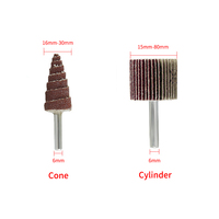 Outil abrasif, papier abrasif en forme de cylindre, roue à lamelles en oxyde d'aluminium avec arbre pour l'acier inoxydable