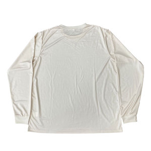 Kaos Olahraga Lengan Panjang Putih Polos 100% Poliester Kerah Bulat Menyerap Keringat untuk Lari dan Gym untuk Pria - Product Image 2