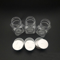 Bouteille carrée ronde en plastique PET de 30 ml, bouteille à large ouverture, bouteille de 1 oz pour poudre, pilules, capsules avec couvercle noir et blanc