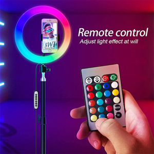Anneau Lumineux Selfie à <span class=keywords><strong>Pince</strong></span> <span class=keywords><strong>avec</strong></span> Support de Téléphone pour Maquillage, Diffusion en Direct, Tutoriel en Ligne, Visioconférence – <span class=keywords><strong>Lampe</strong></span> <span class=keywords><strong>LED</strong></span> Circulaire Dimmable - Product Image 2