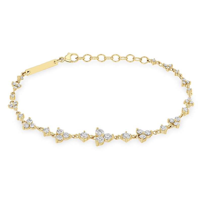 Gemnel Oval Bezel Diamond Brass Bangle