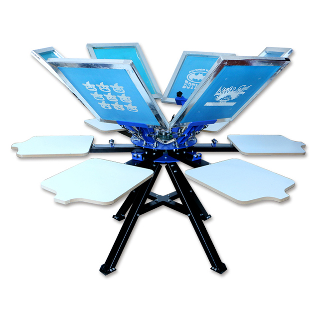 New Disen T-Shirt Silk Screen Printing Machine 6 Color 6 Station with Stand Press Printer 22x18 Manual DIY Shirt Equipment