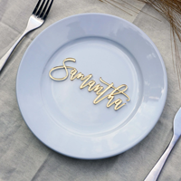 Étiquettes personnalisées en acrylique miroir doré ou argenté découpées au laser pour mariage ou fête, petites lettres 3D avec nom