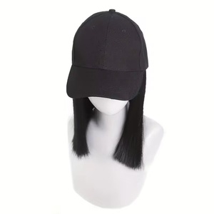Perruques chapeau intégrées pour femmes, 10 pouces, <span class=keywords><strong>cheveux</strong></span> courts et raides, style bobo, avec casquette de baseball, résistantes à la chaleur et à taille ajustable - Product Image 5