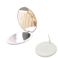 Miroir de maquillage rond compact à double face éclairé avec grossissement 2x, miroir cosmétique personnalisé pour femmes
