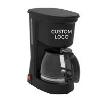 Cafetière électrique à filtre en verre noir simple de 1,5 L, personnalisable en usine, pour bureau et maison
