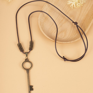Collier unisexe créatif avec pendentif abaque chinois et ciseaux, en cordon de chanvre ciré, bijou cadeau pour hommes et femmes - Product Image 4
