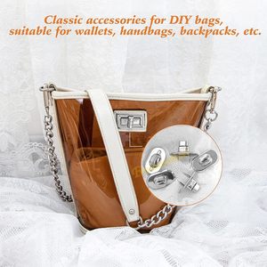 Framendino Pack Silver Turn Lock Clasps <b>Purse</b> Closure Twist Fastener Metal Bag Locks Clip Clasp Hardware For DIY Craft Handbag P - Product Image 3