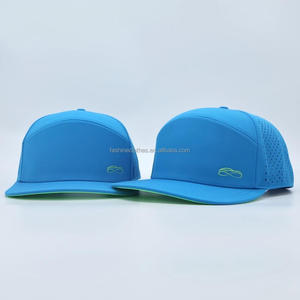 Casquette <span class=keywords><strong>Snapback</strong></span> personnalisable vierge à 6 panneaux en polyester, casquette de golf perforée découpée au laser, patch PVC imperméable haute performance - Product Image 3