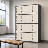 Armoire de rangement modulaire en acier laminé à froid, réglable, avec serrure à clé, grande capacité pour école, gymnase, bureau