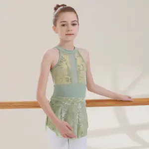 New Arrivals Good Quality Hot Selling High Neck Burn Out Dance Wear Training Ballet Dress For Kids Girls