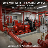 Ensemble de pompe à incendie électrique diesel 500 GPM 100 PSI avec pompe jockey pour système de protection incendie