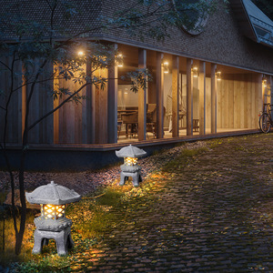 โคมไฟหินกันน้ำสำหรับสวน โคมไฟสนามหญ้าสไตล์ญี่ปุ่นเซน โคมไฟตกแต่งภูมิทัศน์กลางแจ้ง - Product Image 1