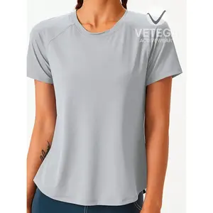 Camiseta Deportiva Vetega Suave y Transpirable con Logotipo Estampado en la Parte Delantera, Unisex, Corte Regular, Manga Corta, Cuello Redondo, Tejido de Punto, Azul C - Product Image 4