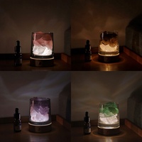 Lampe diffuseur d'huiles essentielles sans flamme en pierre brute de cristal naturel, veilleuse d'aromathérapie pour la décoration intérieure - Vente en gros