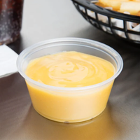 Contenant rond transparent scellé pour sauce chili, en plastique PP, jetable, avec couvercle articulé, 1oz, 2oz, 3oz, 4oz