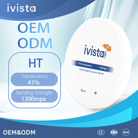 Bloque IVISTA HT de Alta Resistencia a la Flexión, 1300MPa, 41% de Translucidez, para Coronas y Puentes, Tecnología OEM/ODM