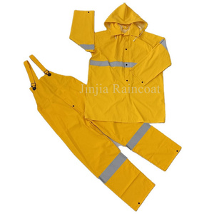 Ensemble <span class=keywords><strong>de</strong></span> pluie industriel robuste 2 ou 3 pièces en PVC et polyester, comprenant une veste <span class=keywords><strong>de</strong></span> travail <span class=keywords><strong>de</strong></span> sécurité et un pantalon à bretelles, pour femmes, hommes et adultes - Product Image 6