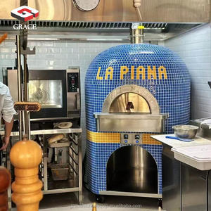 Forno per Pizza da Esterno Stile Italiano a Gas e Legna per <span class=keywords><strong>Pizzeria</strong></span>, Panificio e Ristorante - Ideale per Mais, Noci e Soia - Product Image 2