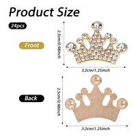 24 pièces cristal strass couronne bijoux embellissement pour bricolage à la main cheveux accessoires vêtements fête décorations cadeau boîte robe