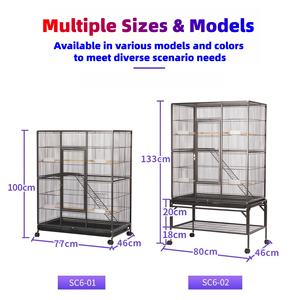 Cage à oiseaux rectangulaire en métal durable, spacieuse, pour l'élevage, en fonte, multifonctionnelle, pour perroquets, vente en gros, directement de l'usine - Product Image 3